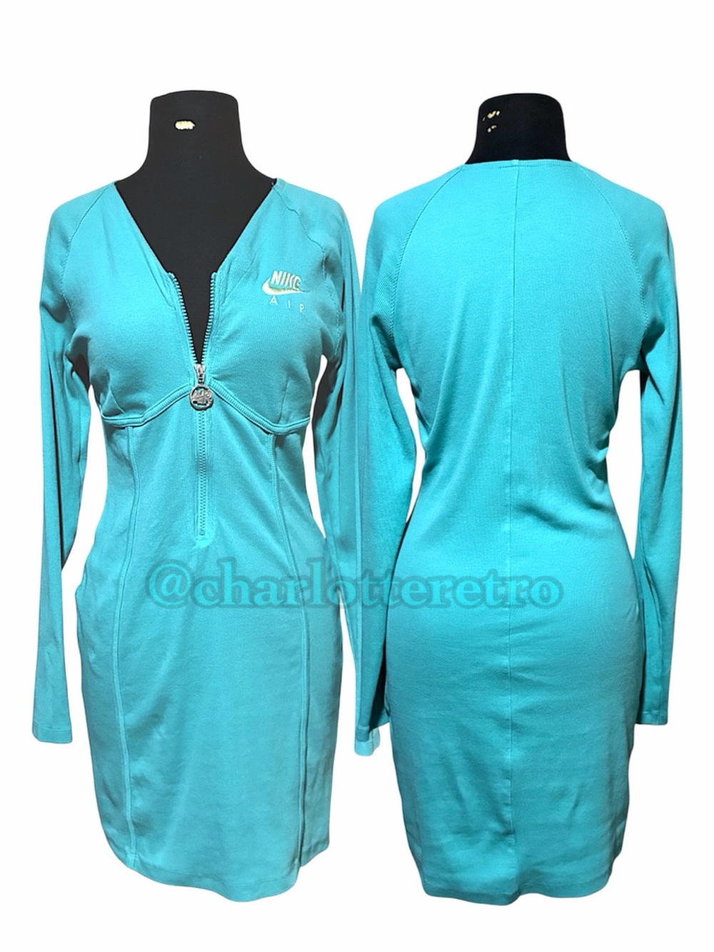Nike Air • Cupped Long Sleeve Ribbed Mini Dress